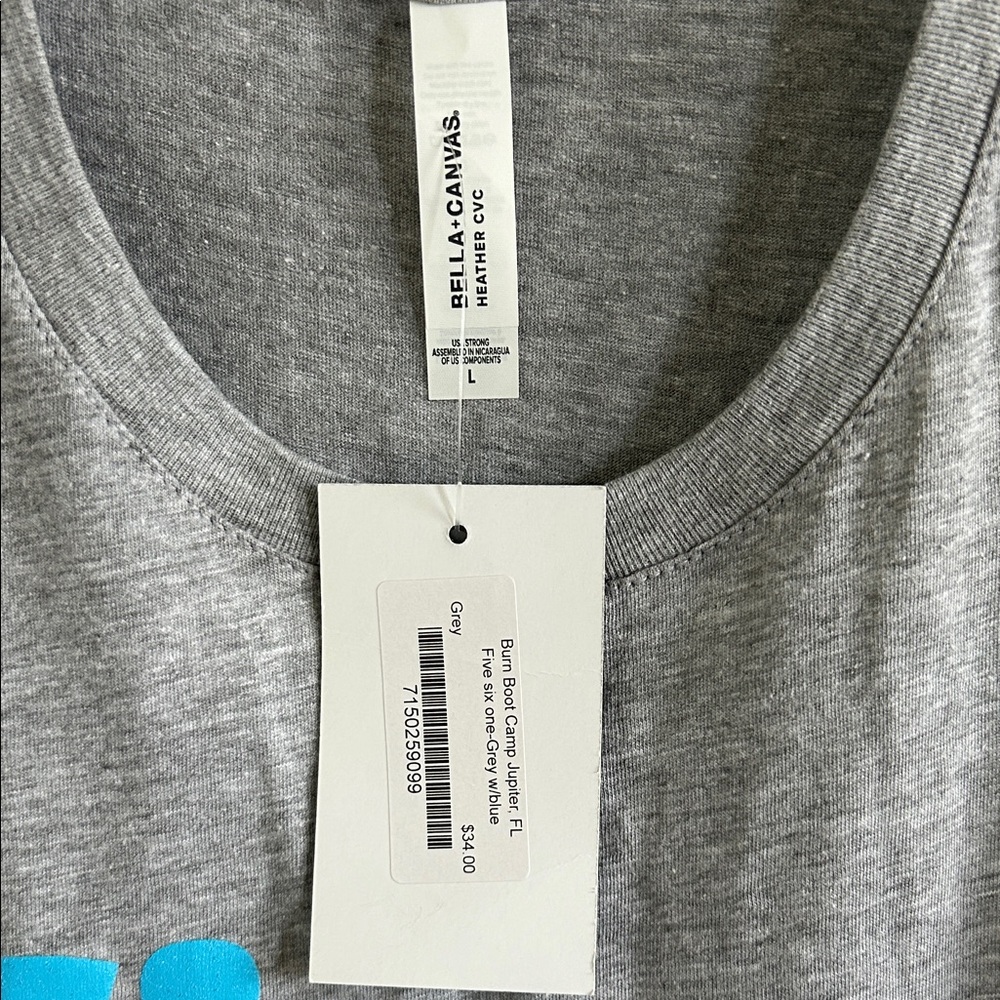 Bella Canvas Gray Burn Boot Camp Muscle Tee - Picture 2 of 4